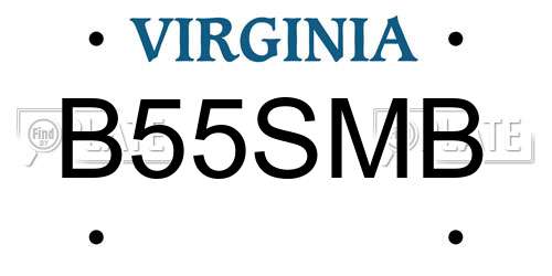 B55SMB Virginia License Plate