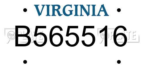 B565516 Virginia License Plate