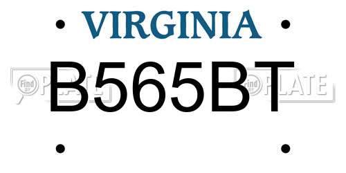 B565BT Virginia License Plate