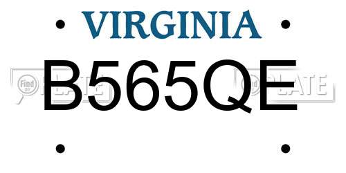 B565QE Virginia License Plate