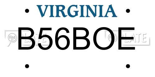 B56BOE Virginia License Plate