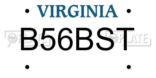 B56BST Virginia License Plate