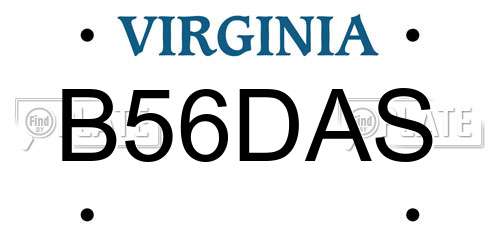 B56DAS Virginia License Plate