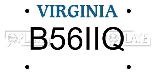 B56IIQ Virginia License Plate