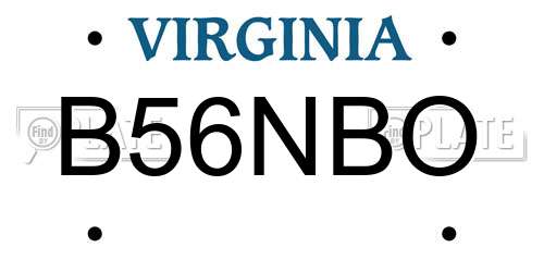 B56NBO Virginia License Plate