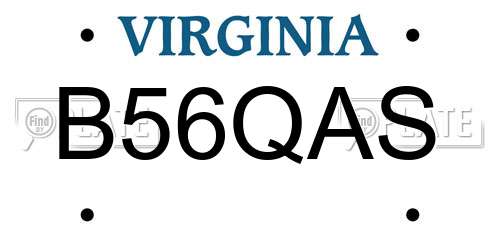 B56QAS Virginia License Plate