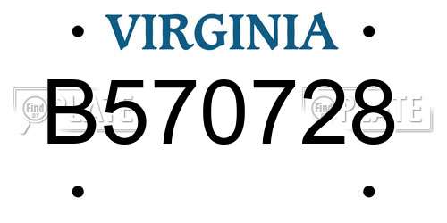 B570728 Virginia License Plate