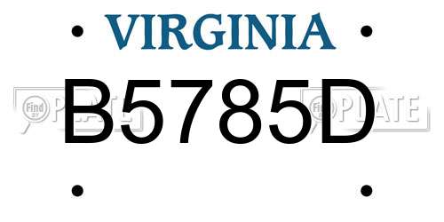 B5785D Virginia License Plate