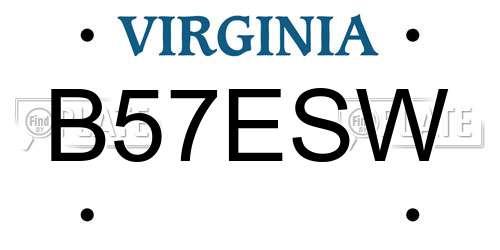 B57ESW Virginia License Plate