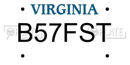 B57FST Virginia License Plate
