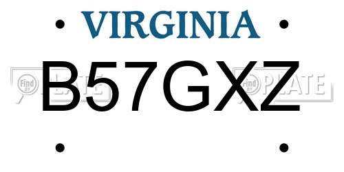 B57GXZ Virginia License Plate