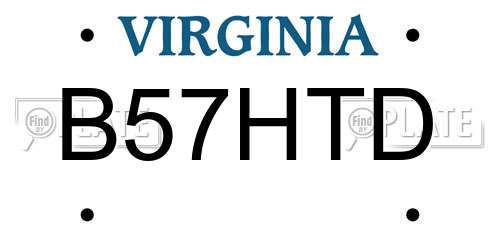 B57HTD Virginia License Plate