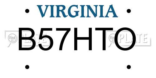 B57HTO Virginia License Plate
