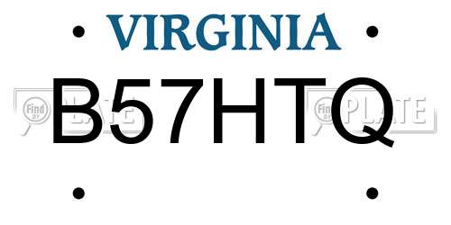 B57HTQ Virginia License Plate