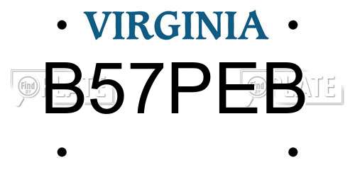 B57PEB Virginia License Plate