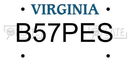B57PES Virginia License Plate