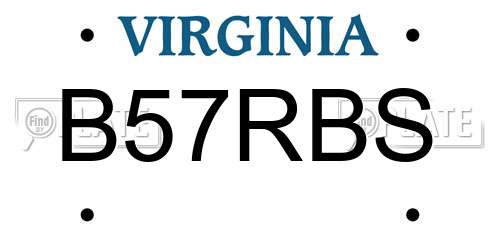 B57RBS Virginia License Plate