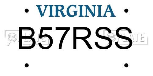 B57RSS Virginia License Plate