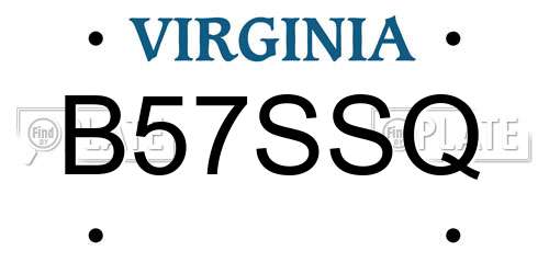B57SSQ Virginia License Plate