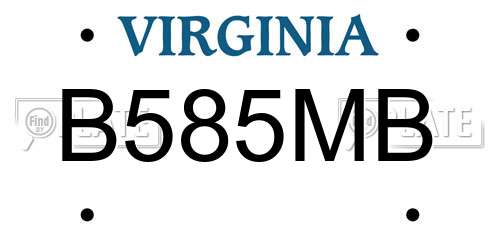B585MB Virginia License Plate