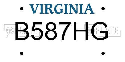 B587HG Virginia License Plate