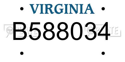 B588034 Virginia License Plate