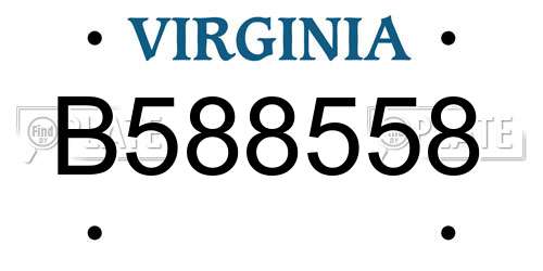 B588558 Virginia License Plate