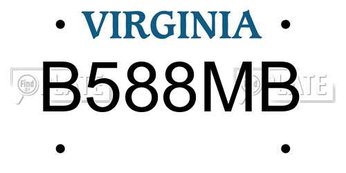 B588MB Virginia License Plate