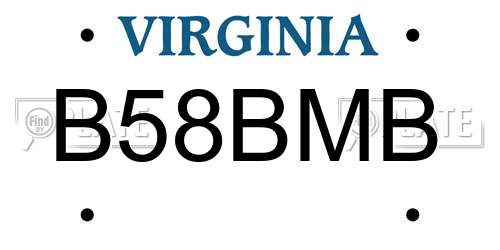 B58BMB Virginia License Plate