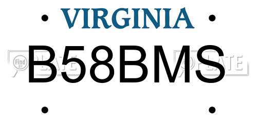 B58BMS Virginia License Plate