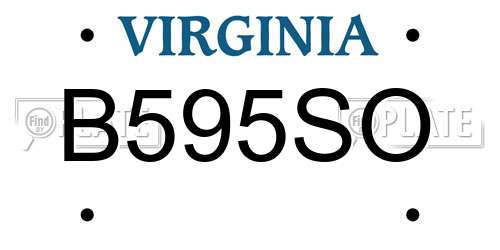 B595SO Virginia License Plate