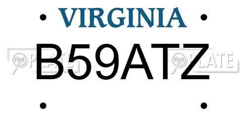 B59ATZ Virginia License Plate