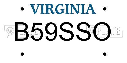 B59SSO Virginia License Plate