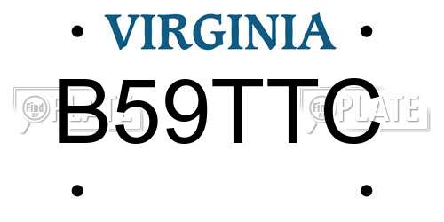 B59TTC Virginia License Plate