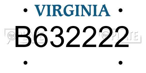 B632222 Virginia License Plate