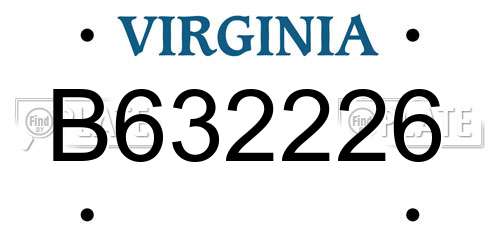B632226 Virginia License Plate