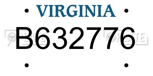 B632776 Virginia License Plate