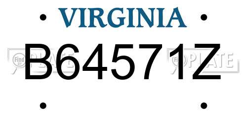 B64571Z Virginia License Plate