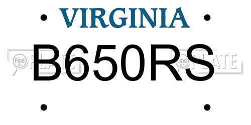 B650RS Virginia License Plate