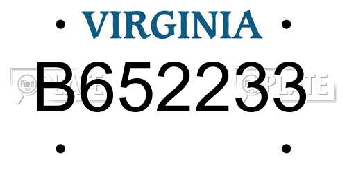 B652233 Virginia License Plate