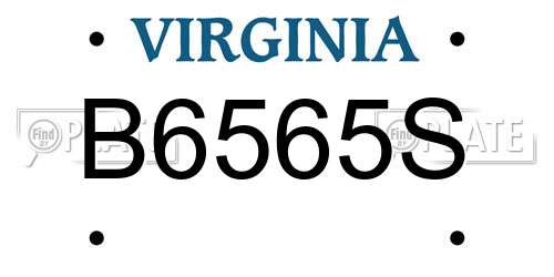B6565S Virginia License Plate