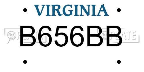 B656BB Virginia License Plate