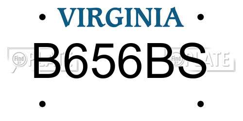 B656BS Virginia License Plate