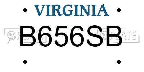 B656SB Virginia License Plate