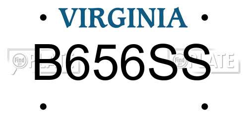 B656SS Virginia License Plate