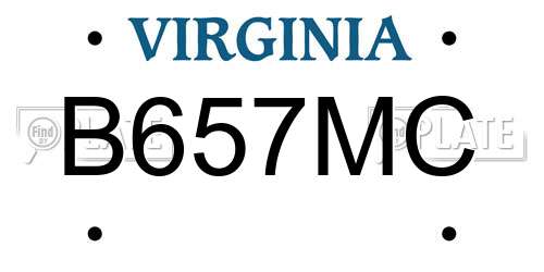 B657MC Virginia License Plate