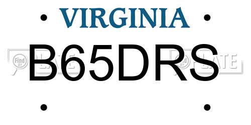 B65DRS Virginia License Plate