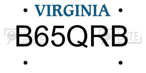 B65QRB Virginia License Plate