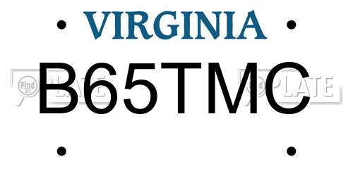 B65TMC Virginia License Plate
