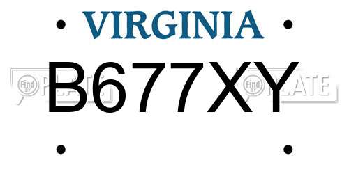B677XY Virginia License Plate